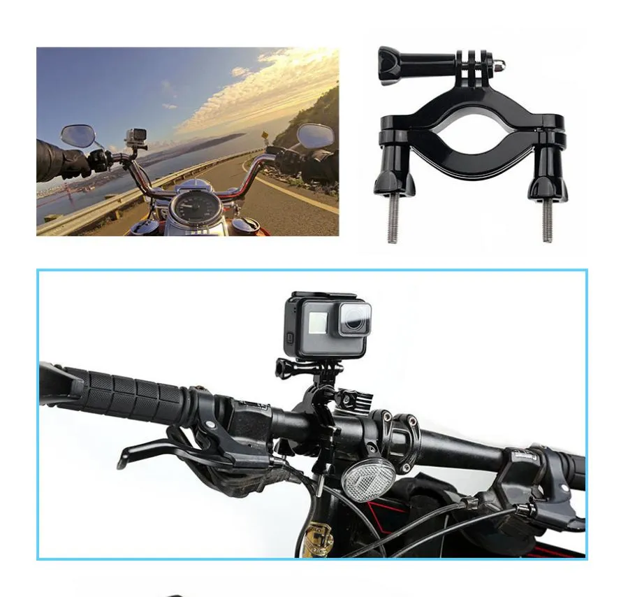 Handlebar Camera Mount For Bicycles And Motorcycles / Compatible With GoPro, Xiaomi, And SJCAM Action Cameras_voghion.com